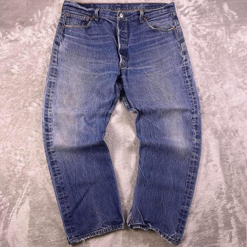 Vintage 90s Levi’s 501 Jeans Men’s 38x30 Fits 35x26 Blue Distressed
